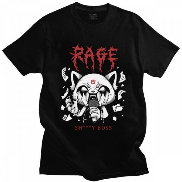 Funny Men T Shirt Aggretsuko Aggressive Retsuko Karaoke Rage Mood Short Sleeve Pure Cotton T shirt 1 - Horimiya Merch Store